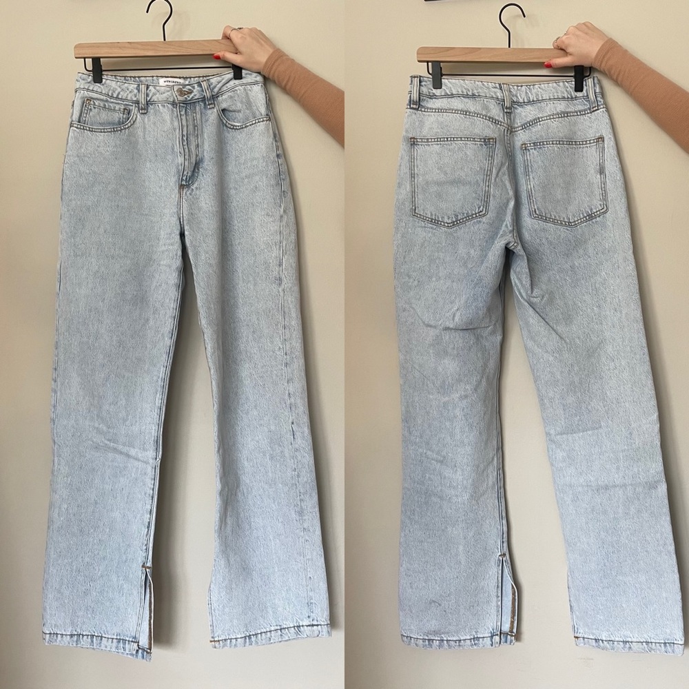 Excellent condition weworewhat Mom Slit Straight Light Wash Jean